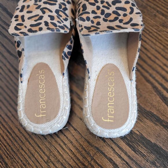 Francescas Espadrille shoe slip On Slide 8 Leopard - Picture 5 of 13